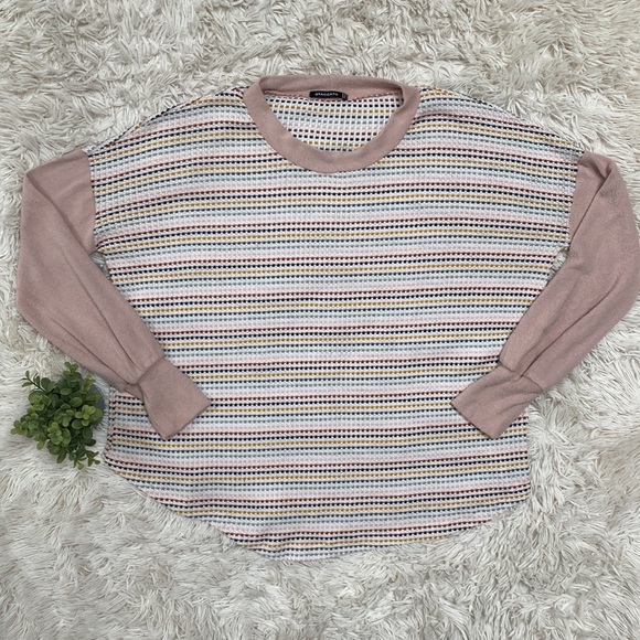 Staccato Hacci Mixed Media Top 💗 Pink White Multi - Picture 4 of 14